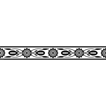 Elegant Black Floral Border, Vintage - Textile vector