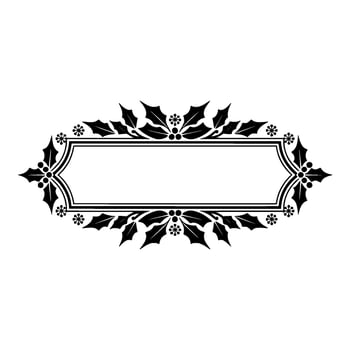 Elegant Holly Frame, Festive Border - Wreath vector