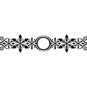 Intricate Black Ornamental Border, Winter Motif vector