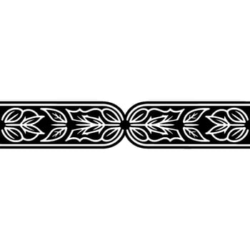 Intricate Black and White Border, Stylized Foliage vector