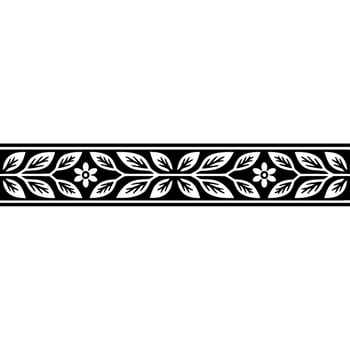 Elegant Botanical Border, Black and White vector