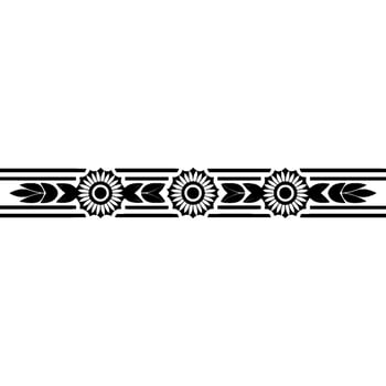 Geometric Floral Border, Art Deco Style, Vintage vector