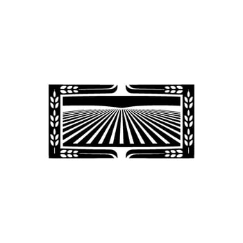Geometric Harvest Emblem, Vintage Style, Illustration vector