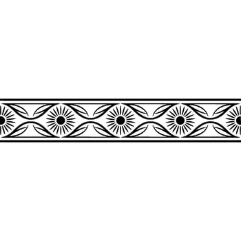 Art Deco Border Stylized Sunburst Leaf Ornamentation vector