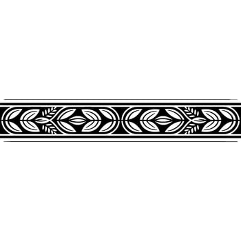Geometric Leaf Border, Vintage Style, Elegant, Pattern vector
