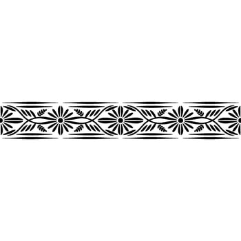 Geometric Floral Border, Vintage Style, Minimalist - Decorative vector