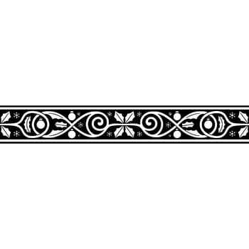 Elegant Black and White Ornament Border, Vintage Style vector