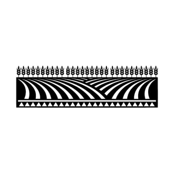 Serene Harvest Landscape, Minimalist Emblem vector