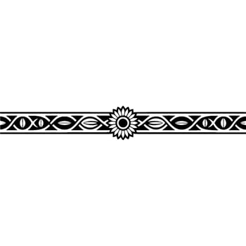 Stylized Sunflower Border, Geometric Tribal, Floral vector