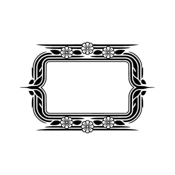 Art Deco Floral Frame, Elegant Border, Symmetry vector