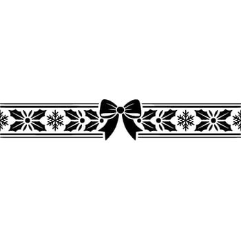 Elegant Winter Border Holly, Bow, and Snowflakes vector