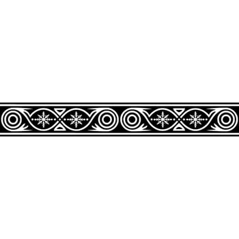 Elegant Winter Border, Stylized Snowflake, Geometric vector