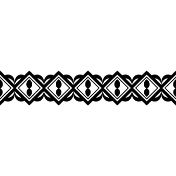Geometric Border, Stylized Diamond Pattern, Minimalist - Monochrome vector