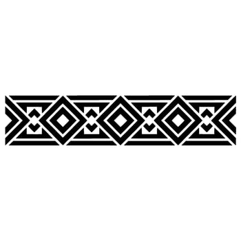Geometric Border, Black White Deco Pattern, Linear vector