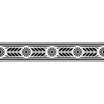 Geometric Border, Stylized Leaf Star Pattern, Minimalist vector