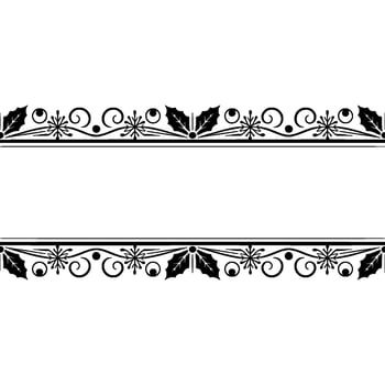 Elegant Holly Border, Vintage Festive, Floral vector