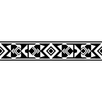 Geometric Southwestern Border, Black White Pattern vector