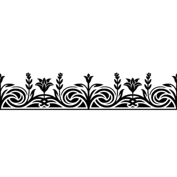 Elegant Floral Border, Vintage , Decorative Element, alternate version 50 vector