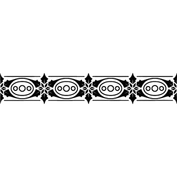 Geometric Deco Border, Stylized Black and White Ornamentation, Ornament vector