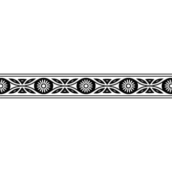 Geometric Border, Stylized Floral Motif, Vintage - Decorative vector
