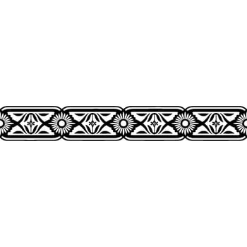 Intricate Art Deco Floral Border, Vintage vector