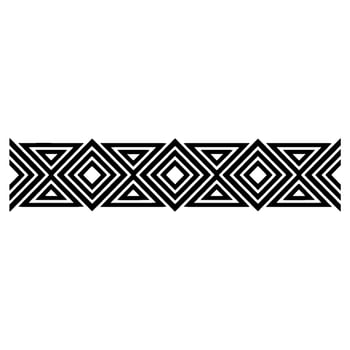 Geometric Deco Border, Minimalist Pattern, Black White, Diamonds vector