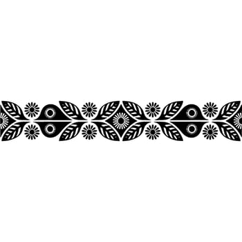 Geometric Leaf Border, Mid-Century Modern vector
