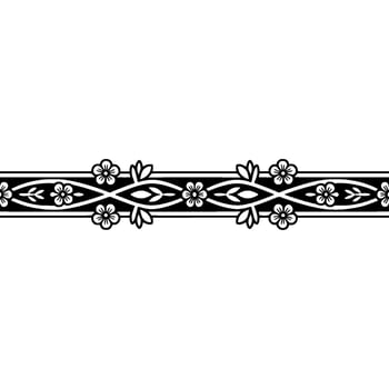 Elegant Floral Border, Vintage , Minimalist Ornamentation - Stylized vector