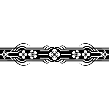 Elegant Japanese Blossom Border, Art Deco Inspired vector