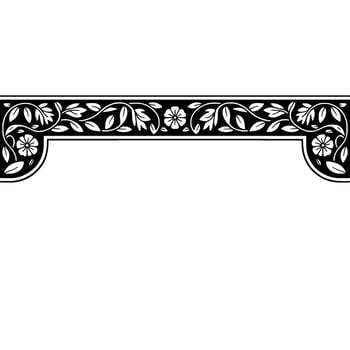 Elegant Black Floral Border, Vintage, Motif vector