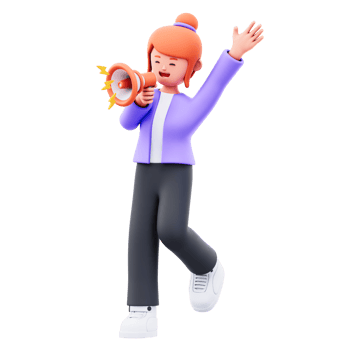 woman is announcing something png
