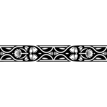 Intricate Floral Border, Art Deco Style vector