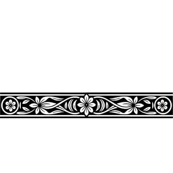 Elegant Floral Border, Vintage , Black White, Ornament vector