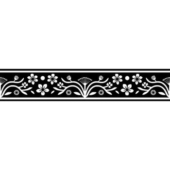Elegant Floral Border, Japanese Inspired - Traditional vector