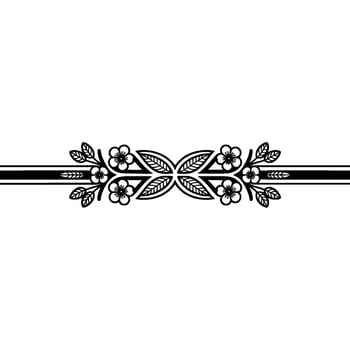 Elegant Floral Border, Minimalist - Vintage vector