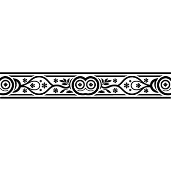 Elegant Black Floral Border, Vintage Element, Repeat vector