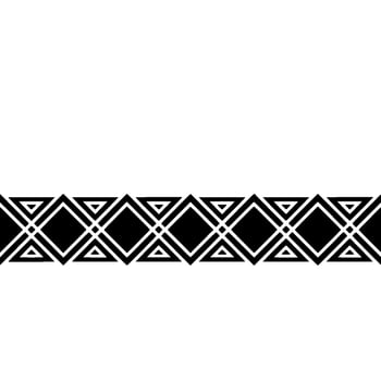 Geometric Deco Border, Black White Pattern, Triangles vector