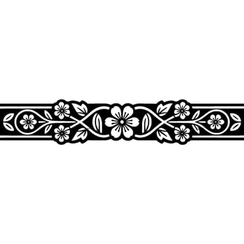 Elegant Floral Border, Vintage Style, Decorative Trim, Lineart vector