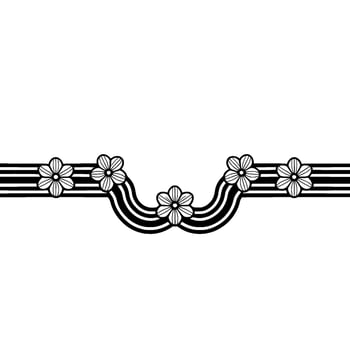 Stylized Floral Ribbon Border, Minimalist vector