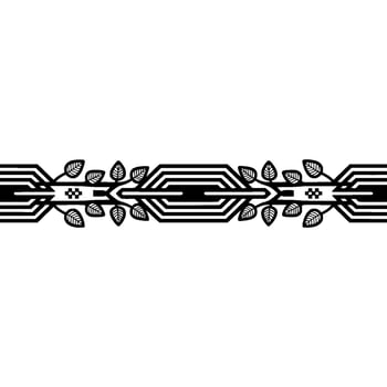 Geometric Deco Leaf Border Elegant Element vector