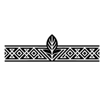 Art Deco Botanical Border, Geometric vector