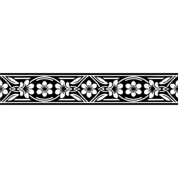 Elegant Floral Border, Vintage , Decorative Element, Detailed vector
