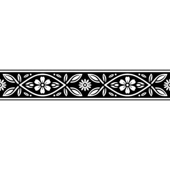 Elegant Floral Border, Vintage Style, Decorative Element, alternate version 12 vector