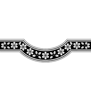 Elegant Floral Crescent Border, Vintage vector
