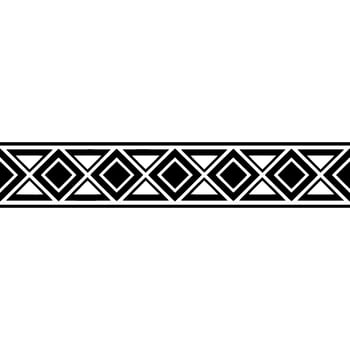 Geometric Deco Border, Black White, Minimalist - Pattern vector
