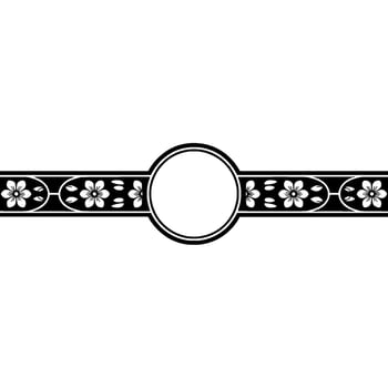 Elegant Floral Border, Circular Focal Point, Japanese vector