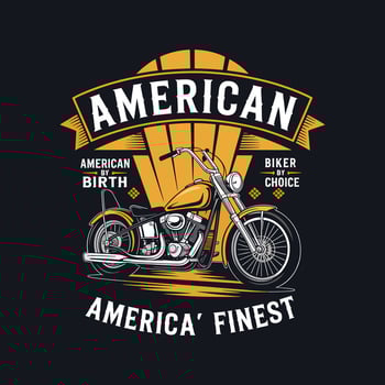 American motorcycle design with biker theme vector
