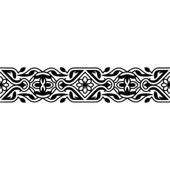 Intricate Black Border, Decorative Paisley Pattern, Elegant vector