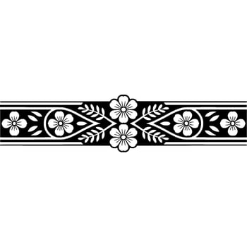 Intricate Floral Border, Japanese Motifs, Decorative Element vector