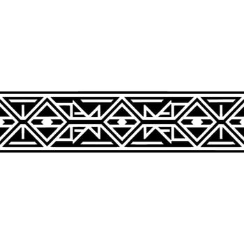 Geometric Deco Border, Black and White Pattern - Symmetrical vector